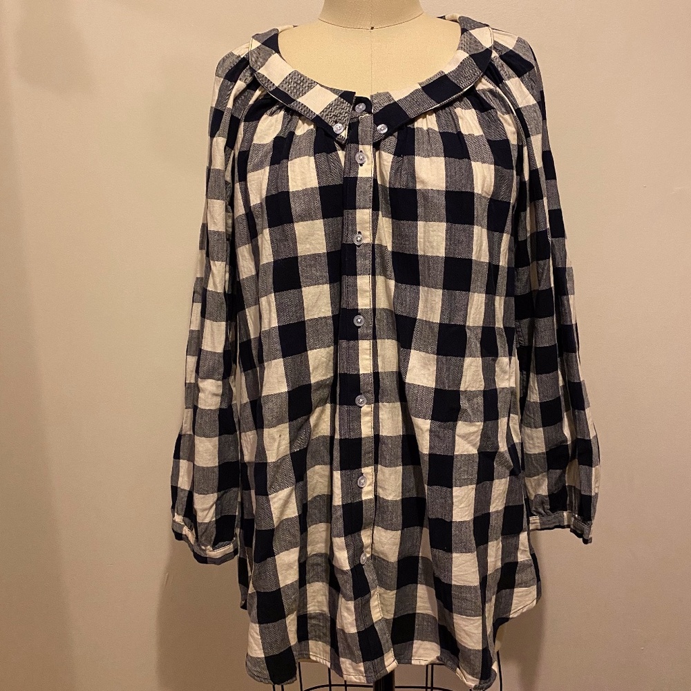 Steven Alan boat neck gingham top